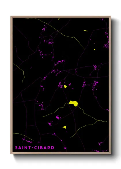 Une affiche de carte sur Saint-Cibard