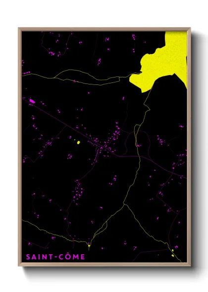Une affiche de carte sur Saint-Côme