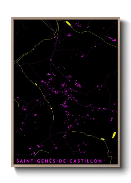 Une affiche de carte sur Saint-Genès-de-Castillon