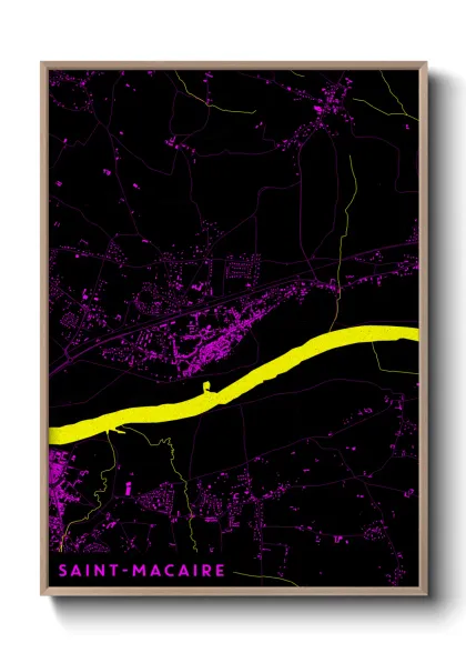 Une affiche de carte sur Saint-Macaire