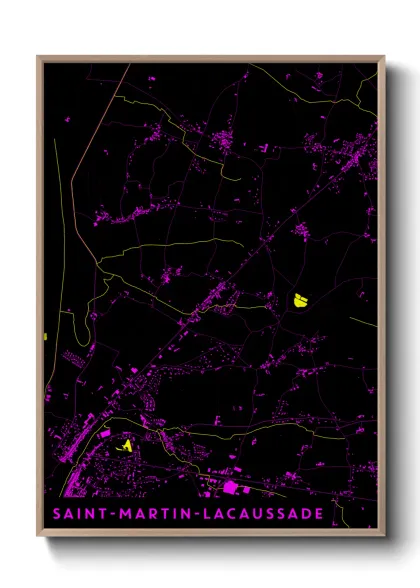Une affiche de carte sur Saint-Martin-Lacaussade