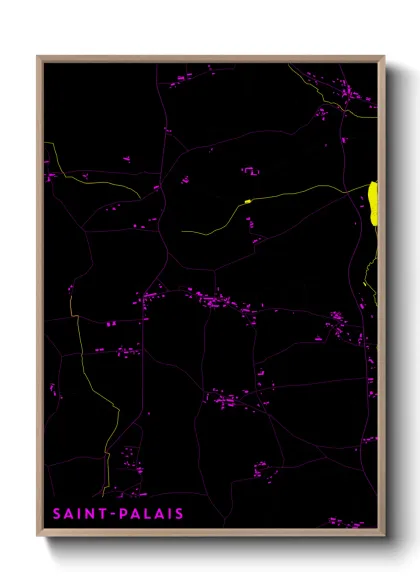 Une affiche de carte sur Saint-Palais