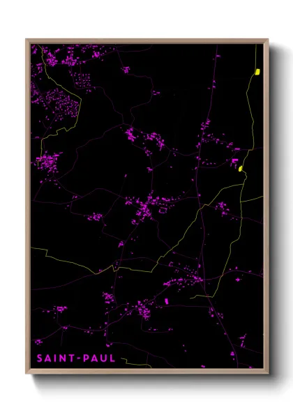 Une affiche de carte sur Saint-Paul
