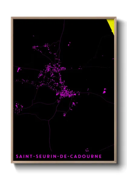 Une affiche de carte sur Saint-Seurin-de-Cadourne