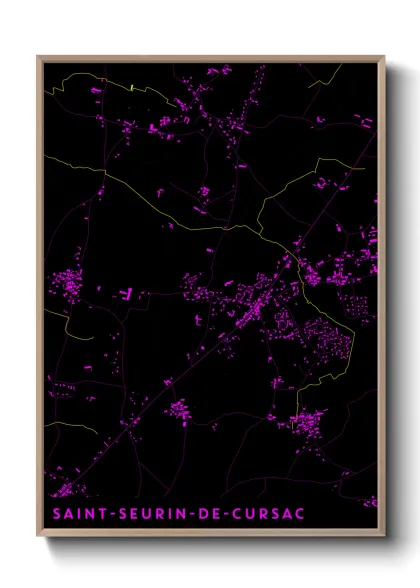 Une affiche de carte sur Saint-Seurin-de-Cursac