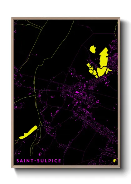 Une affiche de carte sur Saint-Sulpice