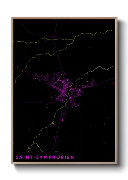 Une affiche de carte sur Saint-Symphorien