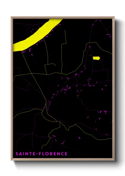 Une affiche de carte sur Sainte-Florence