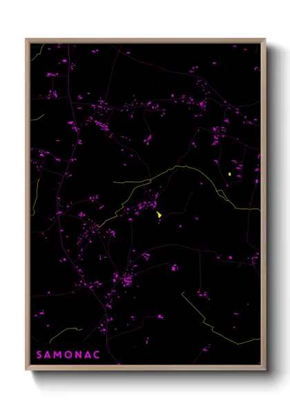 Une affiche de carte sur Samonac