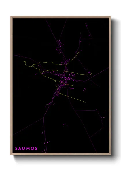 Une affiche de carte sur Saumos