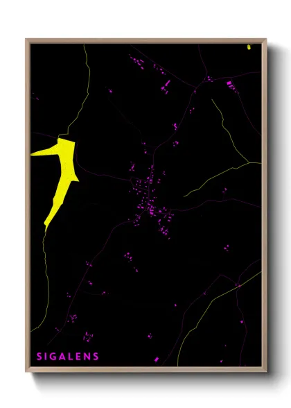 Une affiche de carte sur Sigalens