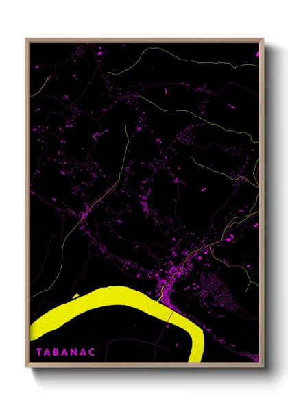 Une affiche de carte sur Tabanac