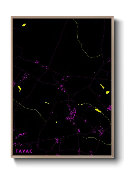 Une affiche de carte sur Tayac