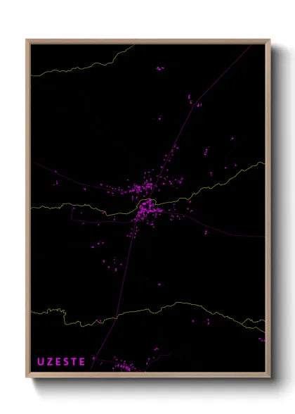 Une affiche de carte sur Uzeste