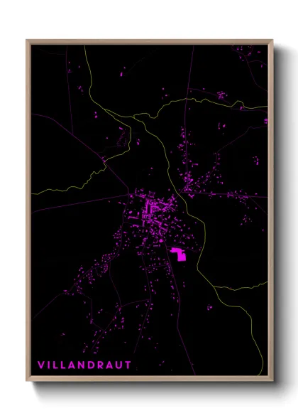 Une affiche de carte sur Villandraut