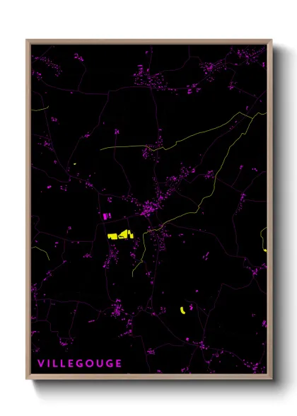 Une affiche de carte sur Villegouge