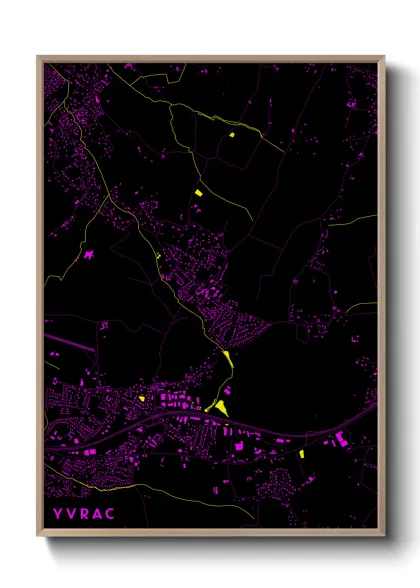 Une affiche de carte sur Yvrac
