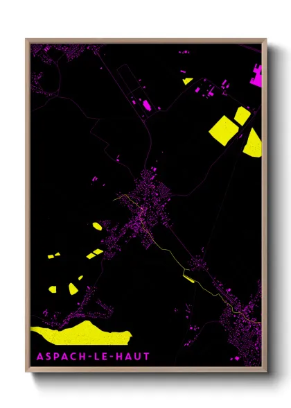 Une affiche de carte sur Aspach-le-Haut