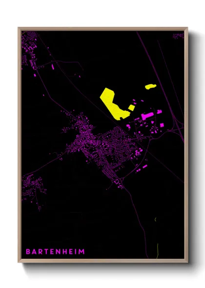 Une affiche de carte sur Bartenheim