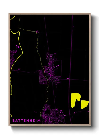 Une affiche de carte sur Battenheim