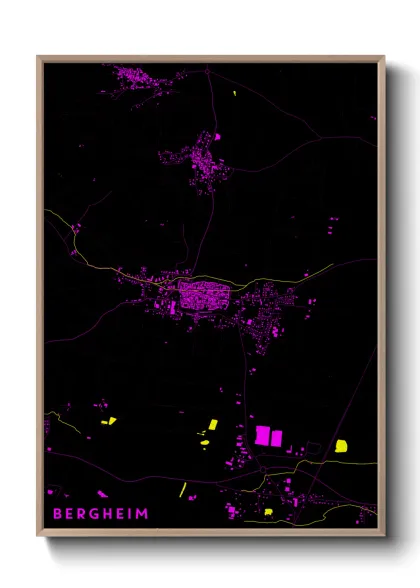 Une affiche de carte sur Bergheim