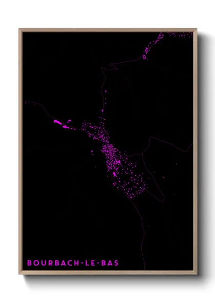 Une affiche de carte sur Bourbach-le-Bas