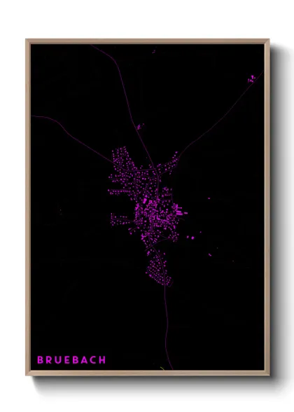 Une affiche de carte sur Bruebach