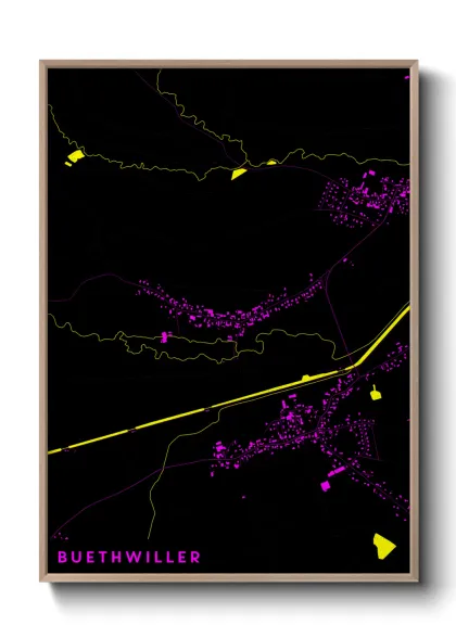 Une affiche de carte sur Buethwiller
