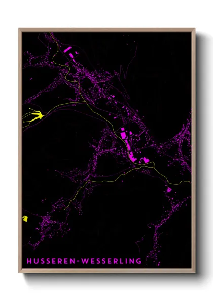 Une affiche de carte sur Husseren-Wesserling