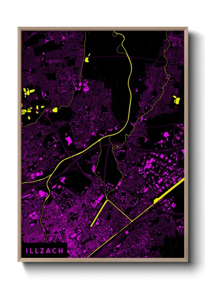 Une affiche de carte sur Illzach