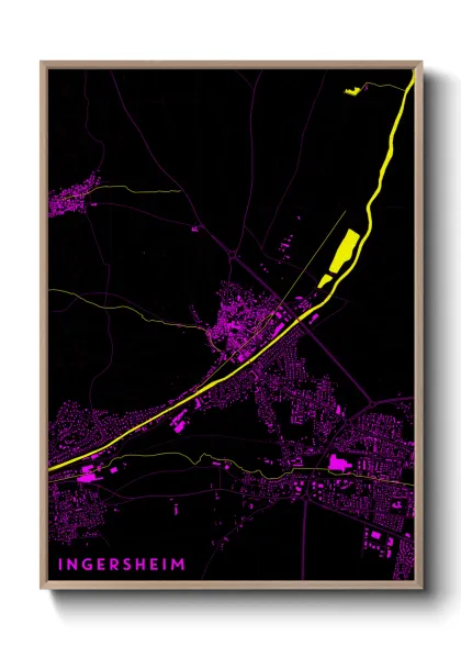 Une affiche de carte sur Ingersheim
