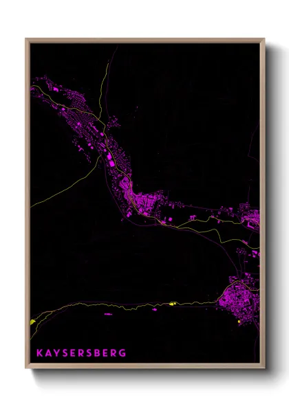 Une affiche de carte sur Kaysersberg