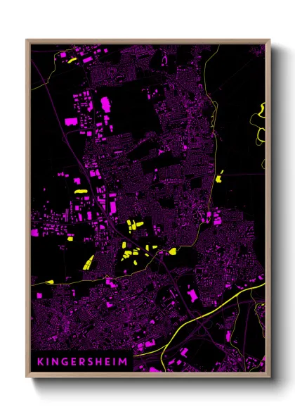 Une affiche de carte sur Kingersheim