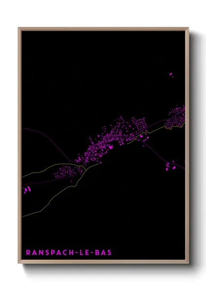 Une affiche de carte sur Ranspach-le-Bas