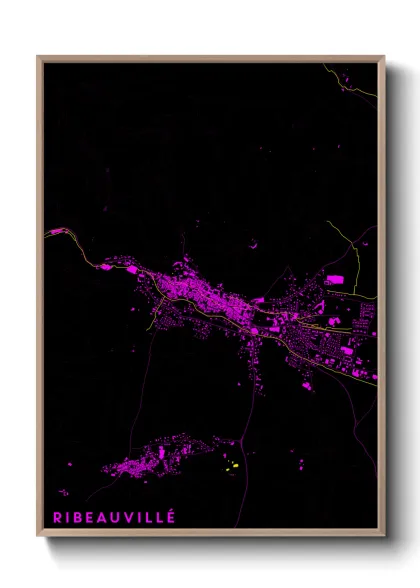 Une affiche de carte sur Ribeauvillé