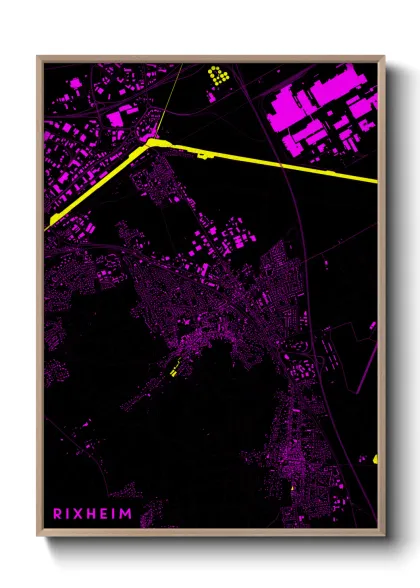 Une affiche de carte sur Rixheim