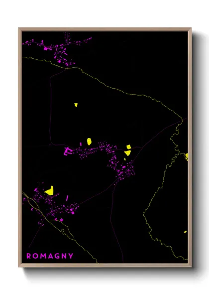 Une affiche de carte sur Romagny