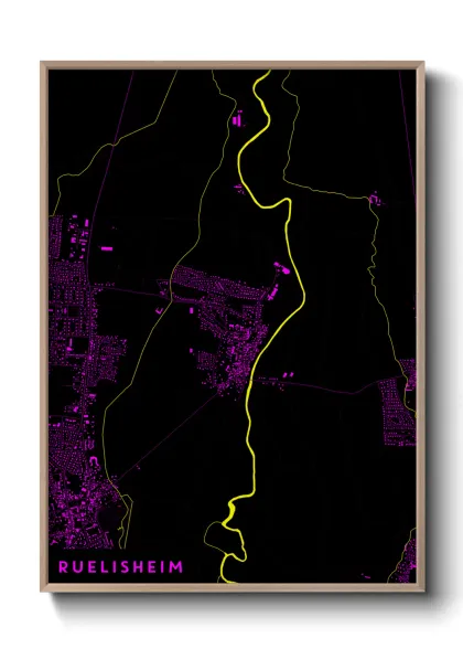 Une affiche de carte sur Ruelisheim
