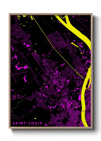 Une affiche de carte sur Saint-Louis