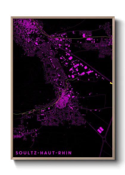 Une affiche de carte sur Soultz-Haut-Rhin