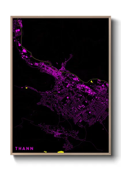 Une affiche de carte sur Thann