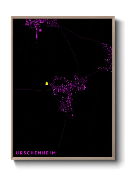 Une affiche de carte sur Urschenheim
