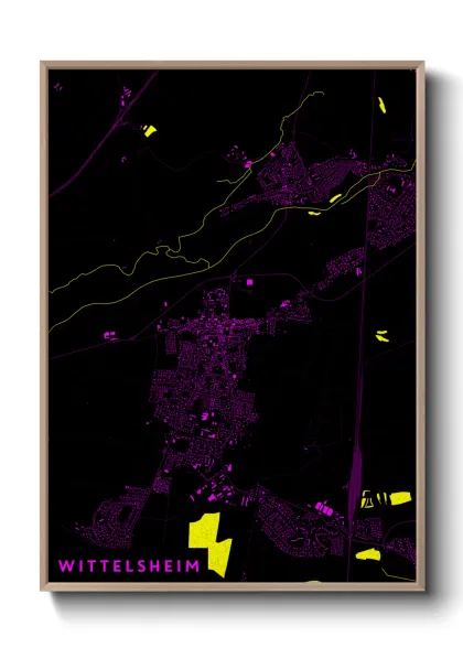 Une affiche de carte sur Wittelsheim