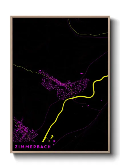 Une affiche de carte sur Zimmerbach