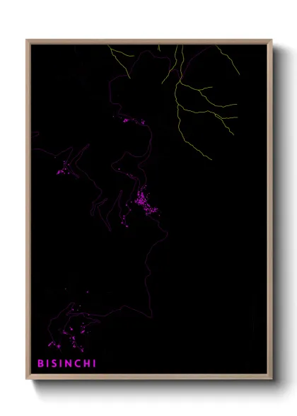 Une affiche de carte sur Bisinchi