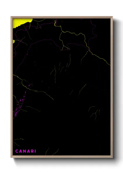 Une affiche de carte sur Canari