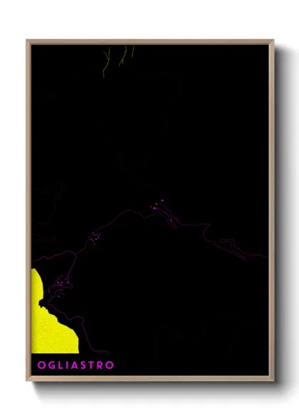 Une affiche de carte sur Ogliastro