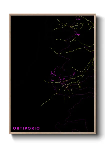 Une affiche de carte sur Ortiporio