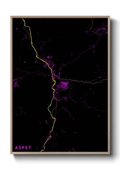 Une affiche de carte sur Aspet
