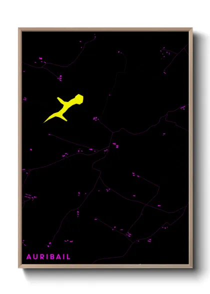 Une affiche de carte sur Auribail